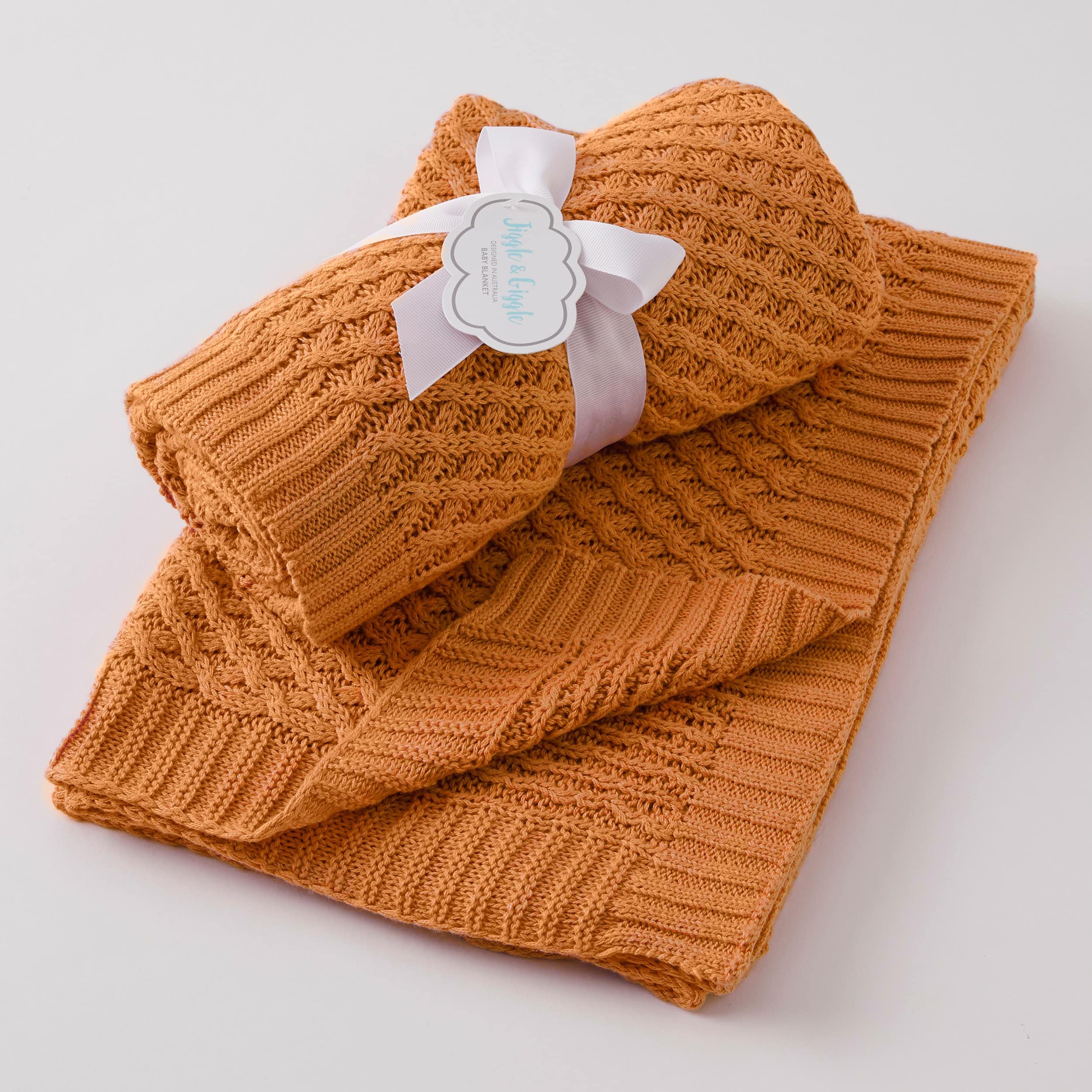 Jiggle Giggle Basket Weave Blanket Biscuit