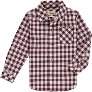 Me & Henry Shirt - Burgundy Plaid