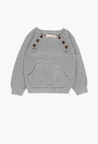 Boboli Pullover - Waffle Knit Grey