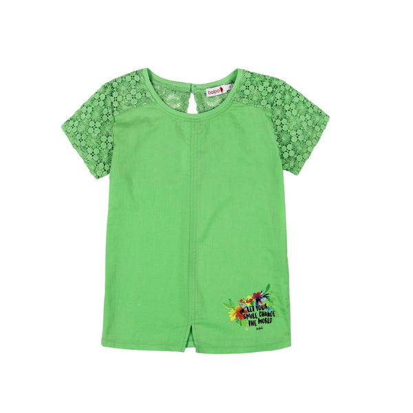 Boboli Tee  - Emerald with Lace