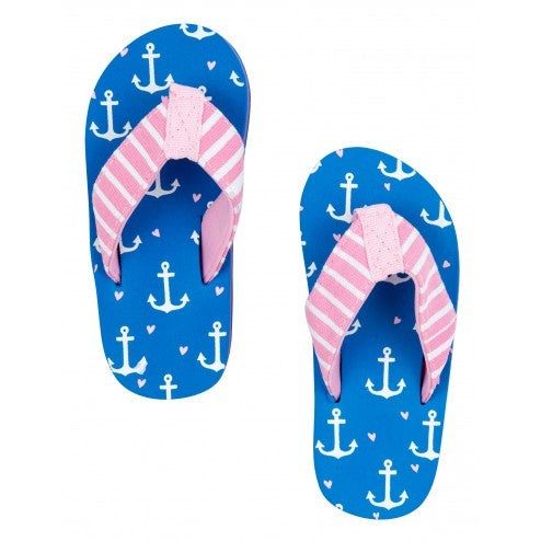 Hatley Flip Flops - Pink Anchors