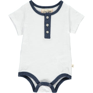 Me & Henry Bodysuit - White Henley