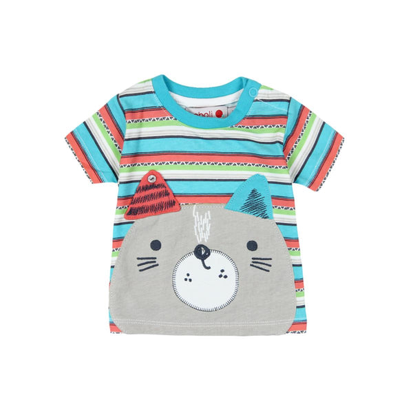 Boboli Tee - Cat and Stripes