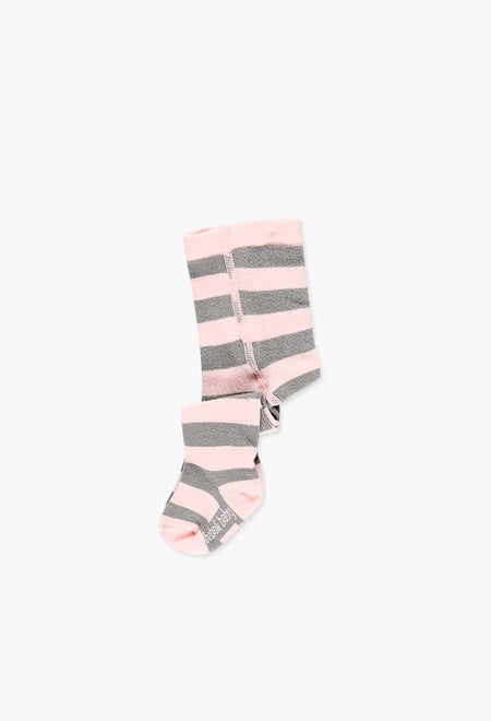 Boboli Tights - Grey/Pink Stripe