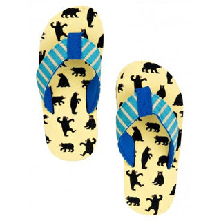 Hatley Flip Flops - Bears On Natural Blue