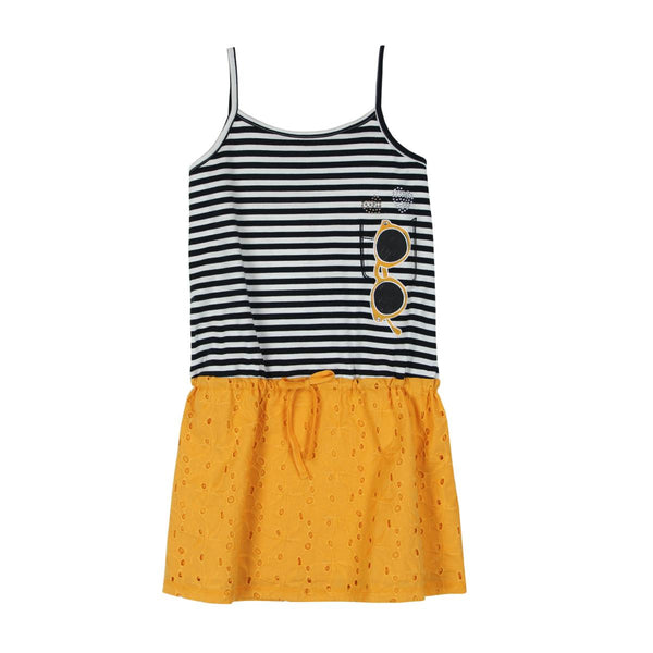 Boboli Dress - Mustard and Stripes