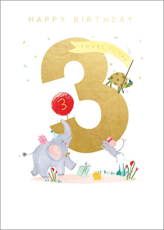 Happy Birthday 3 Today - Greeting Card