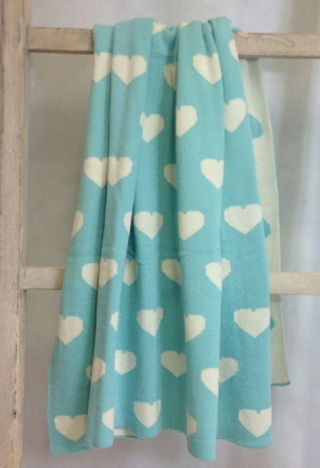 Floressents Baby Blanket - Blue Hearts - Eloquence Boutique