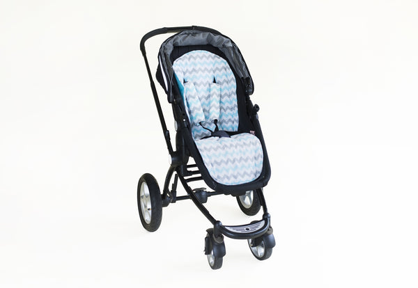 Bambella Pram Liner - Aqua Chevron