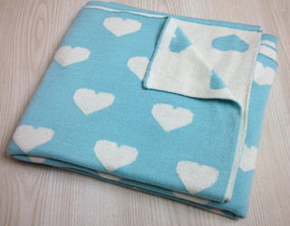 Floressents Baby Blanket - Blue Hearts - Eloquence Boutique